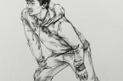 守如铜墙篮球防守大师的速写（勇往直前，助力球队取胜）